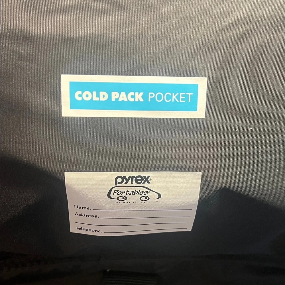 16x13 Pyrex Portables Canvas Blue Bag with handles. Hot or Cold. Travel